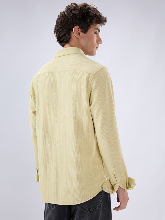 Lemon Yellow Matrix Weave Knitted Shirt