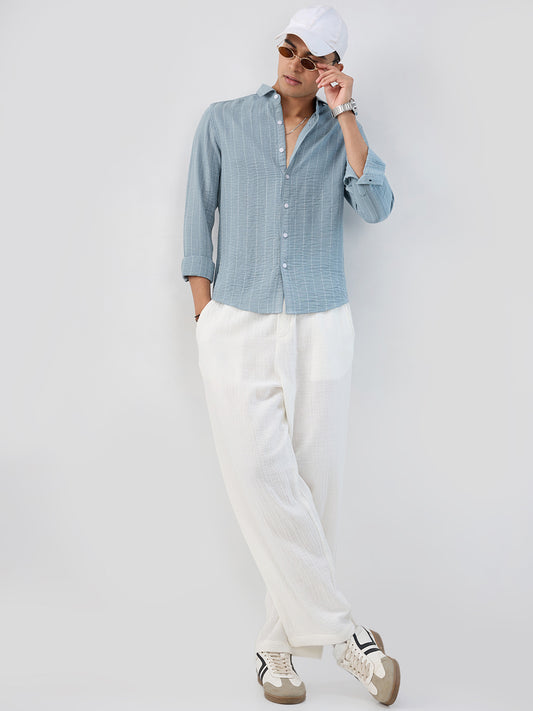 Schmick Dusty Teal Pinstripe Shirt