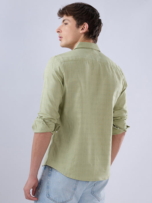 Celadon Green Textured Weave Shirt