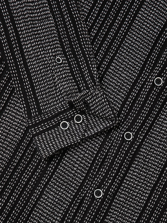 Black & White Tweed Striped Shirt