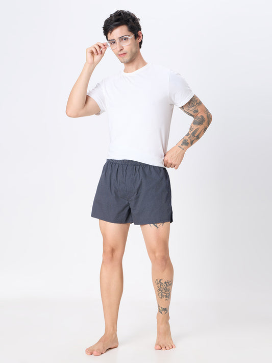 Arctic Checks Jacquard & Black Micro Dot Printed Boxers