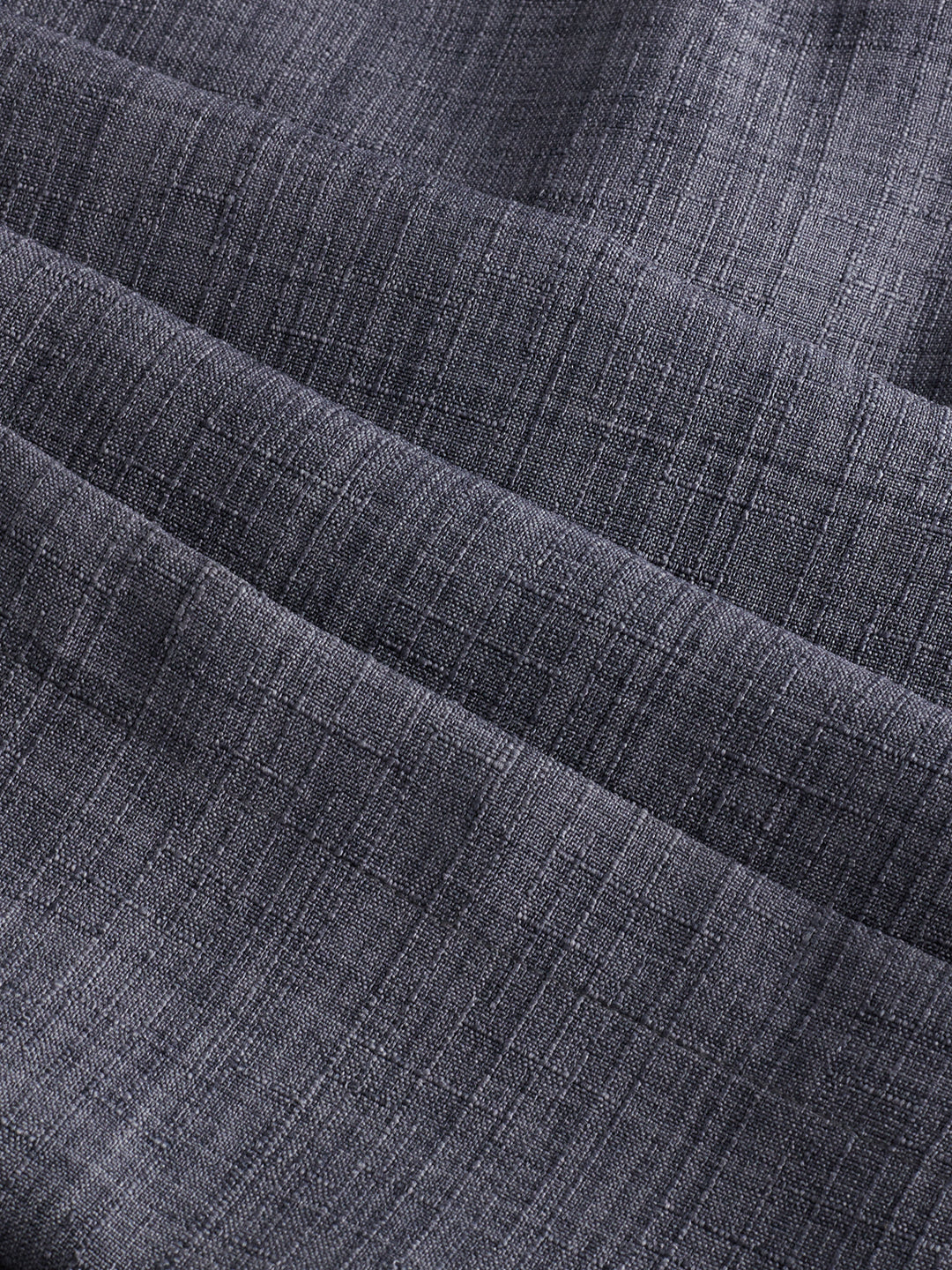 Charcoal Grey Slub Textured Wide-Leg Trousers