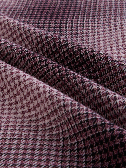 Old-School Red & Black Houndstooth Twin Pocket Flannel Shirt