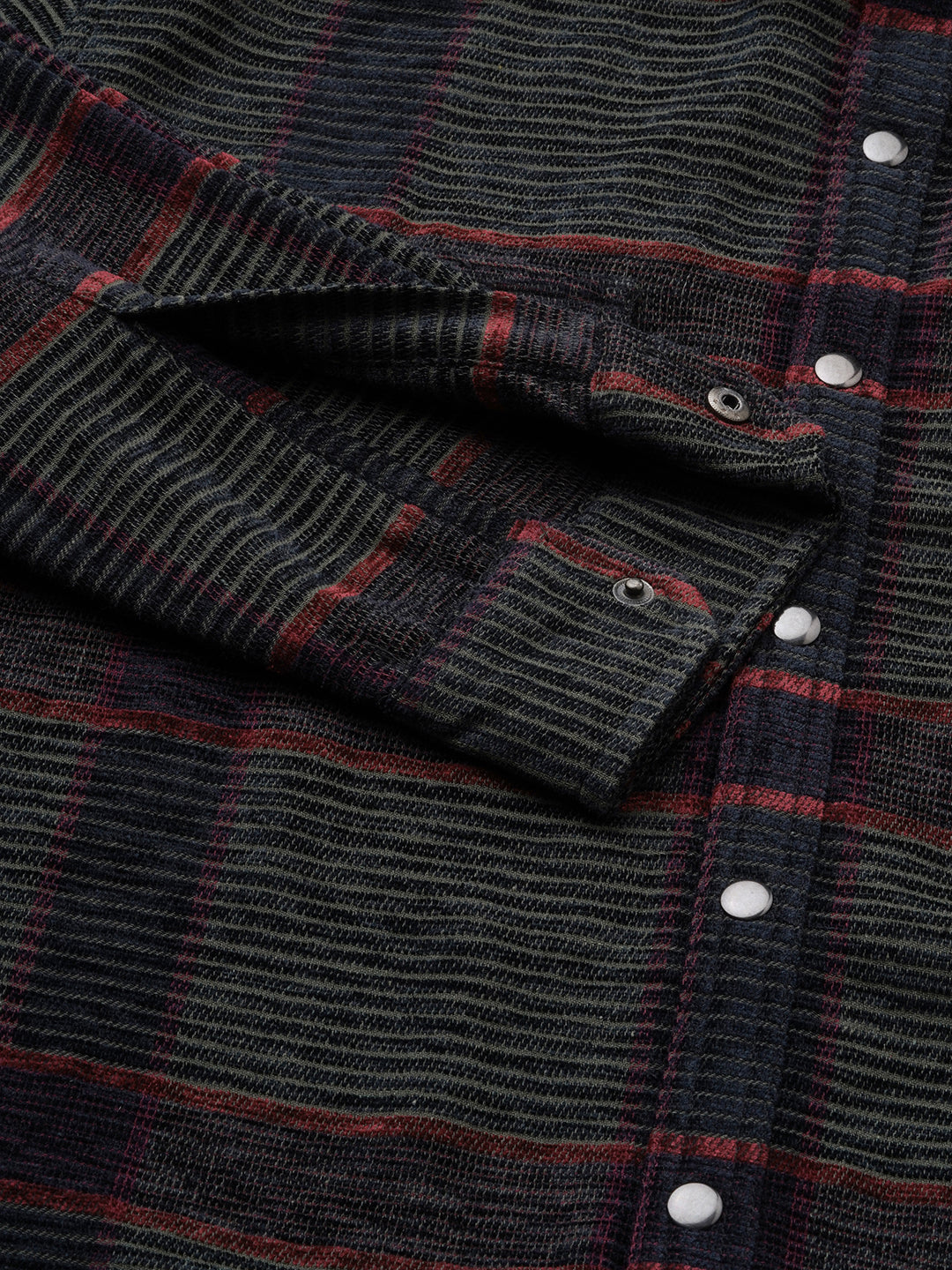 Forest Green Checks Double Flap Pocket Corduroy Shirt