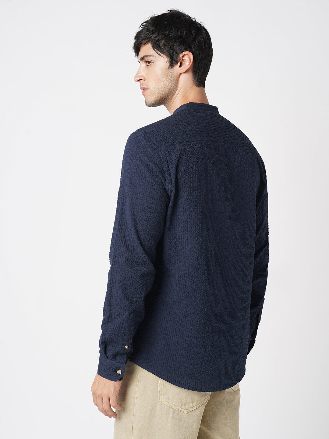 Timeless Navy Seersucker Kurta