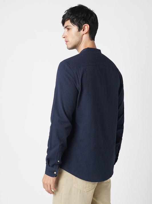 Timeless Navy Seersucker Kurta