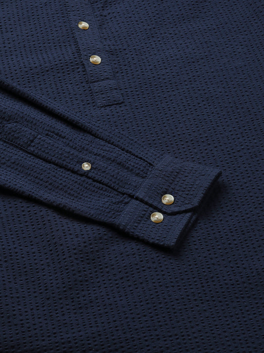 Timeless Navy Seersucker Kurta