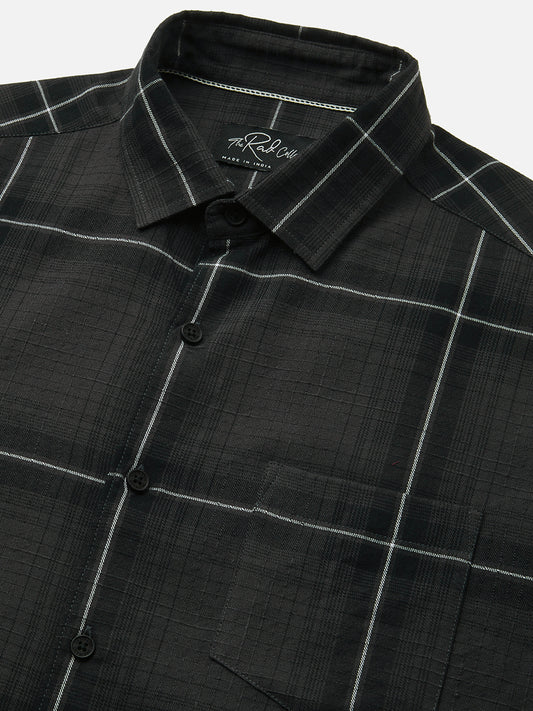 Sumptuous Retro Black Windowpane Checks Shirt
