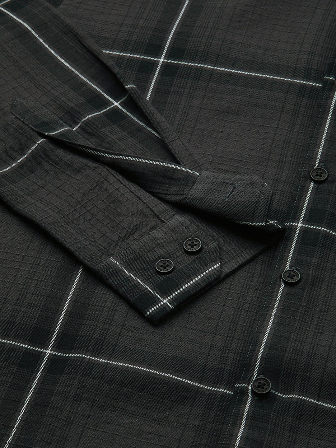 Sumptuous Retro Black Windowpane Checks Shirt