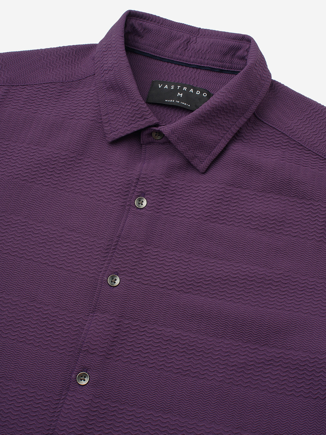Amethyst Purple Wave Detail Textured Shirt