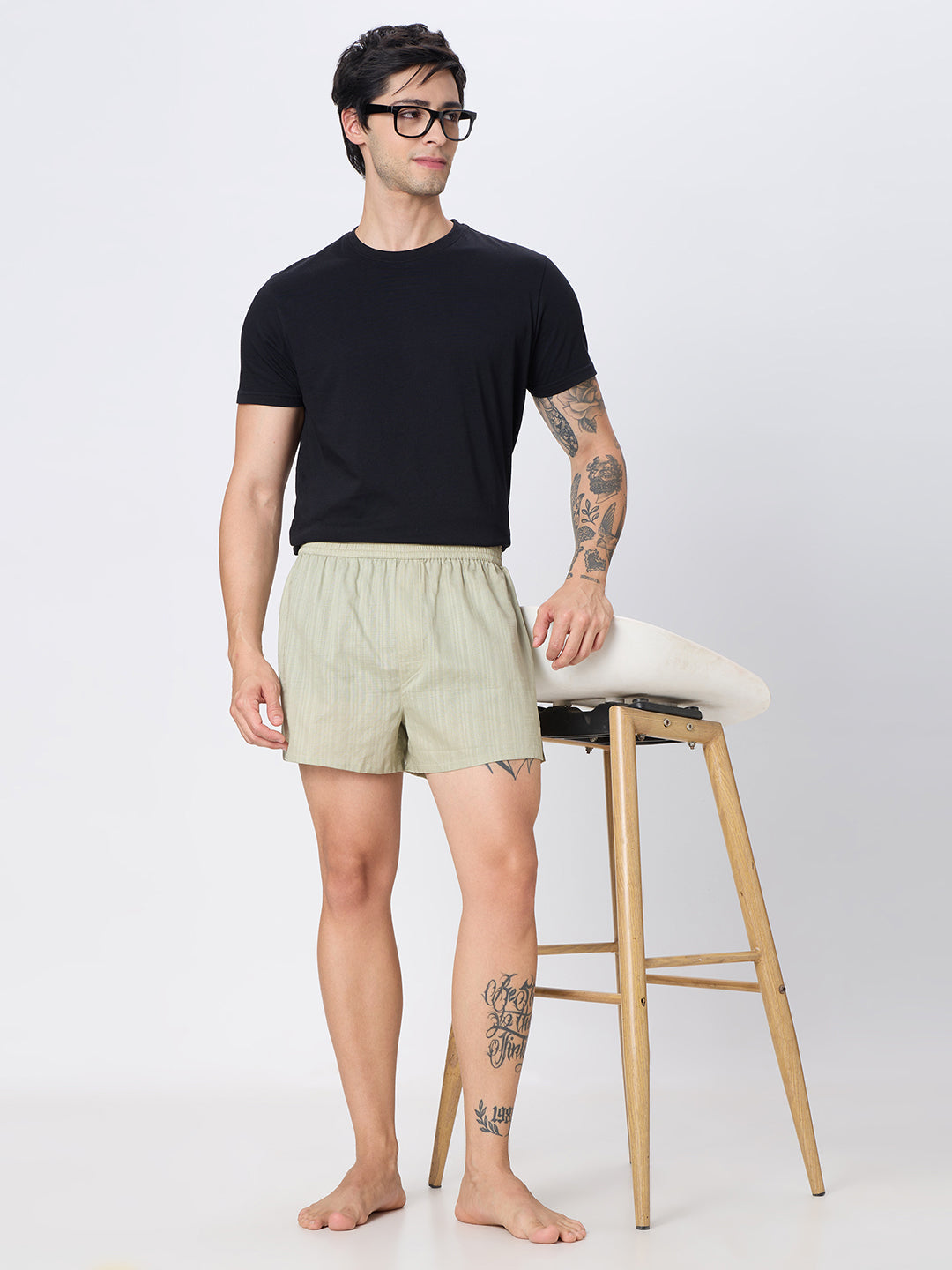 Sky Loop Micro Print & Laurel Green Jacquard Boxers