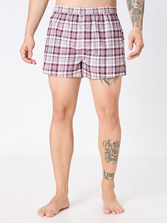 Maroon & Green Checked Boxers