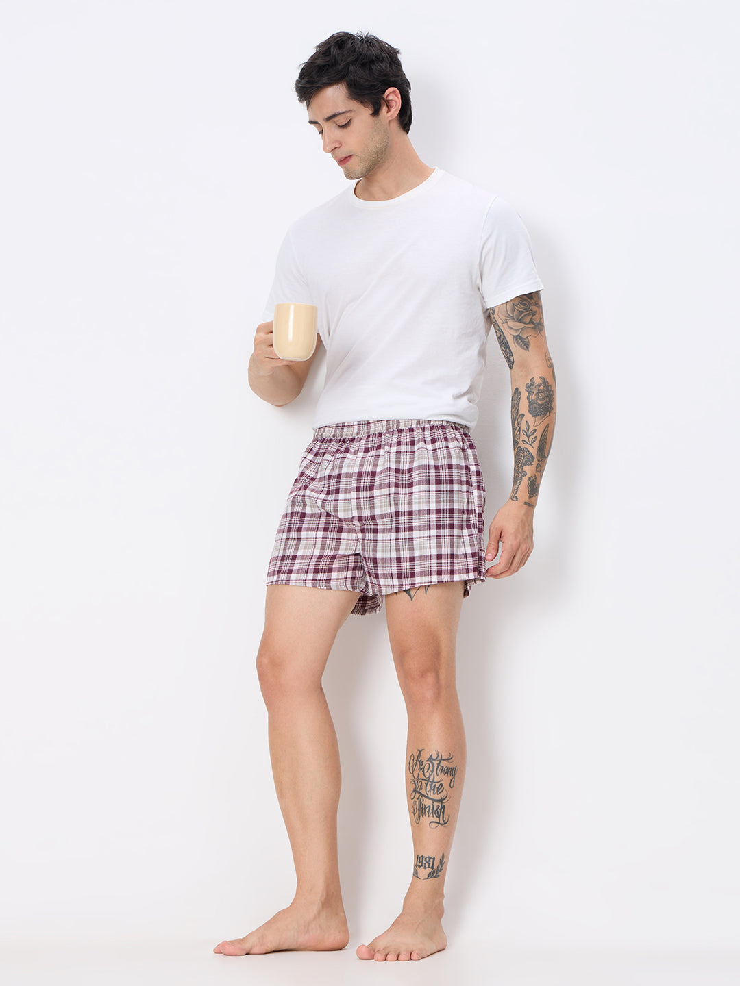 Maroon & Green Checked Boxers