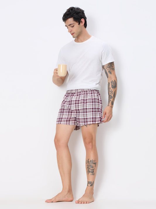 Maroon & Green Checked Boxers