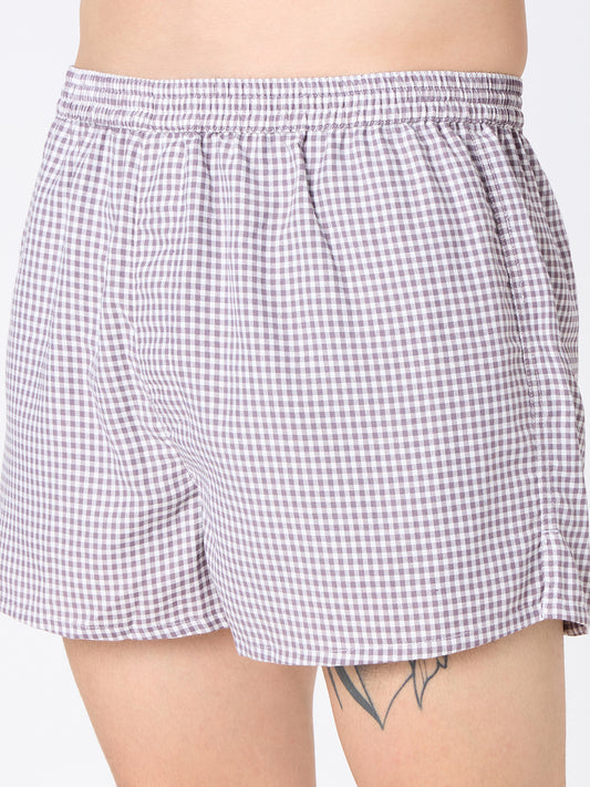 Navy Stripes & Brown Checks Boxers