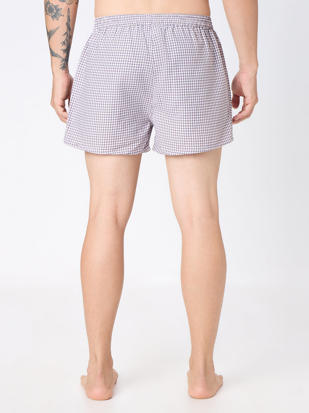 Navy Stripes & Brown Checks Boxers