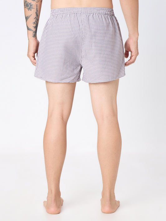 Navy Stripes & Brown Checks Boxers