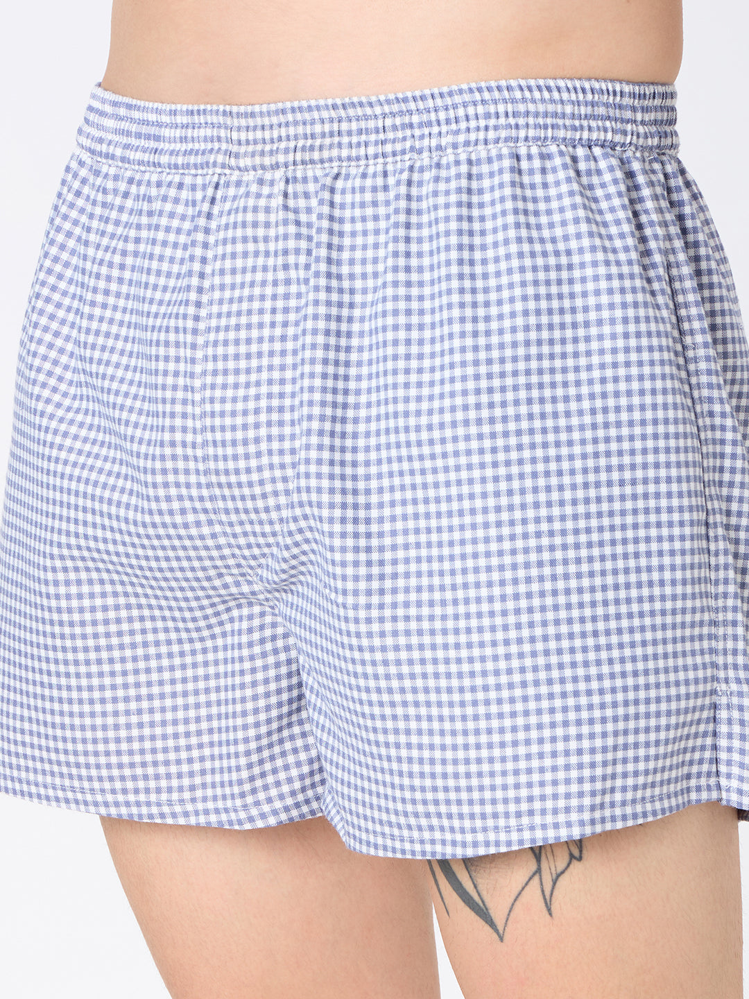 Aegean Blue Checks & White Striped Boxers