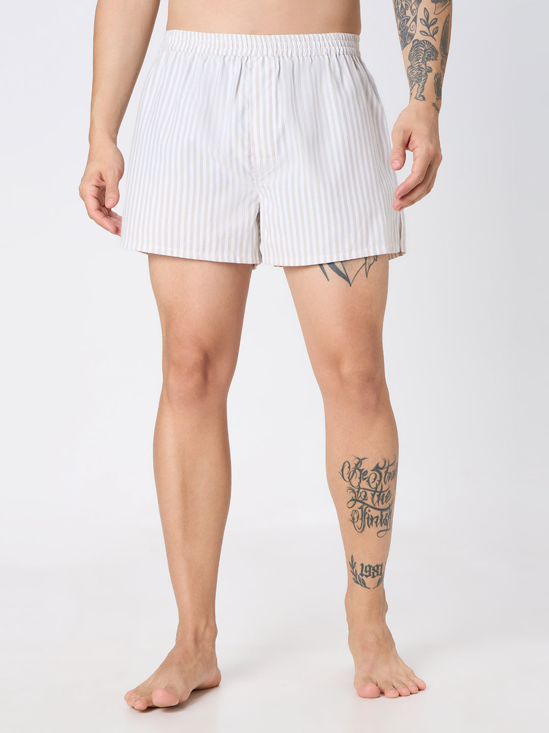 Aegean Blue Checks & White Striped Boxers