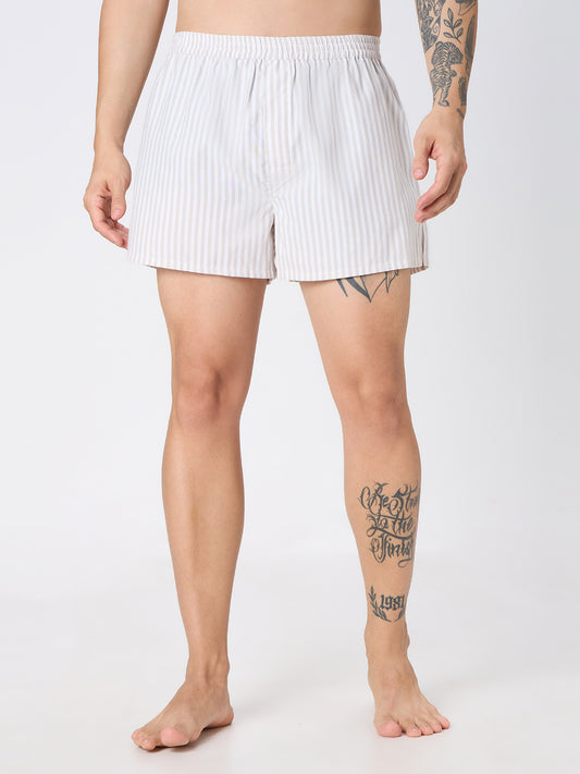 Aegean Blue Checks & White Striped Boxers