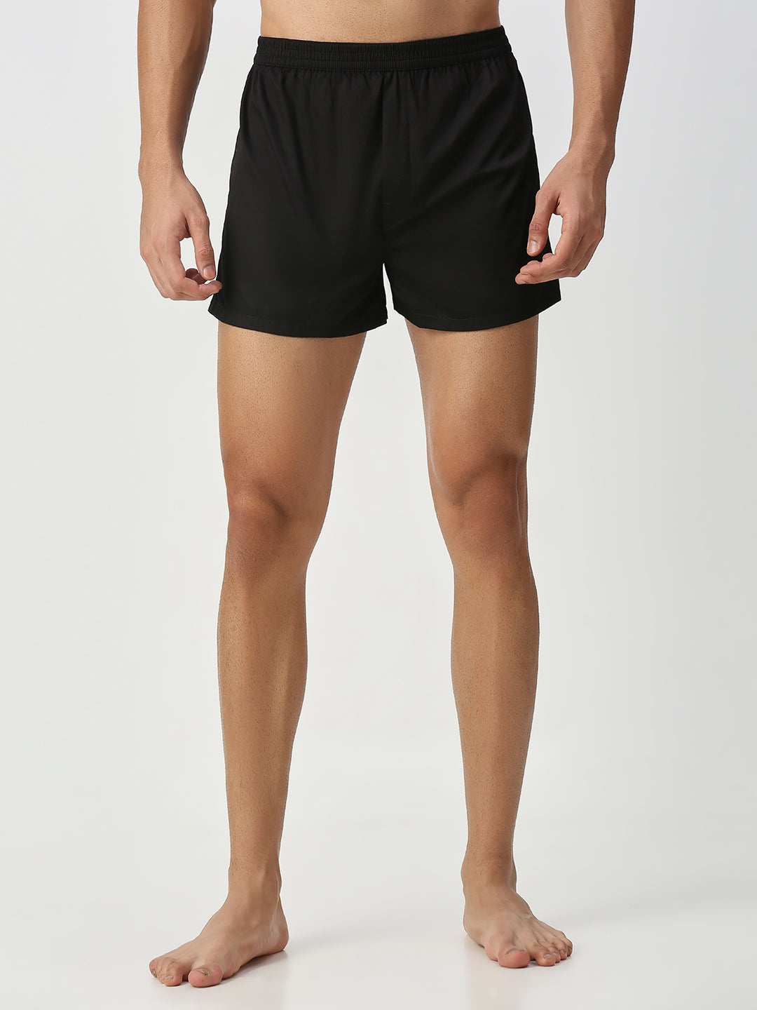 Solid Black & Olive Textured Boxers