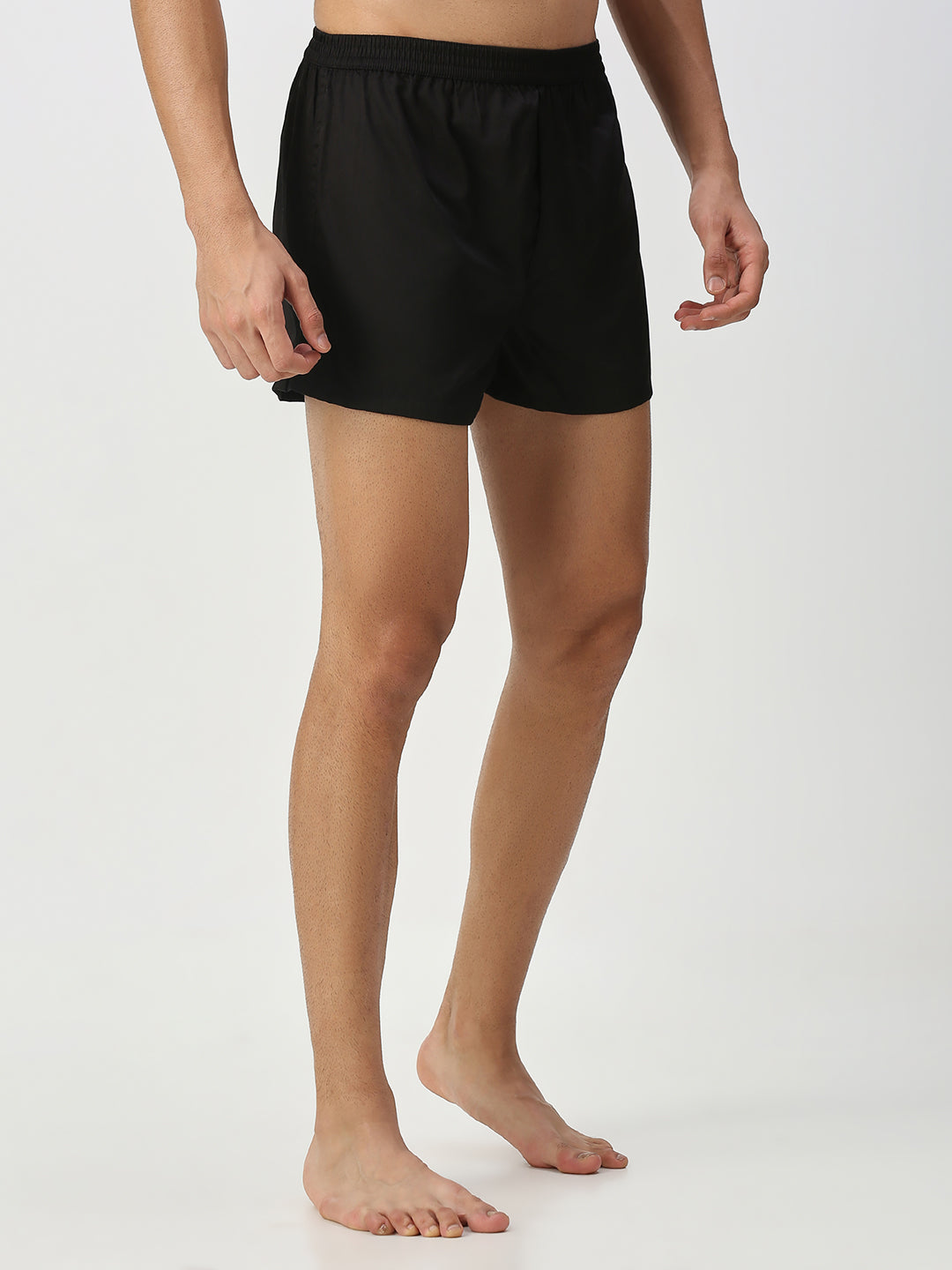 Solid Black & Olive Textured Boxers