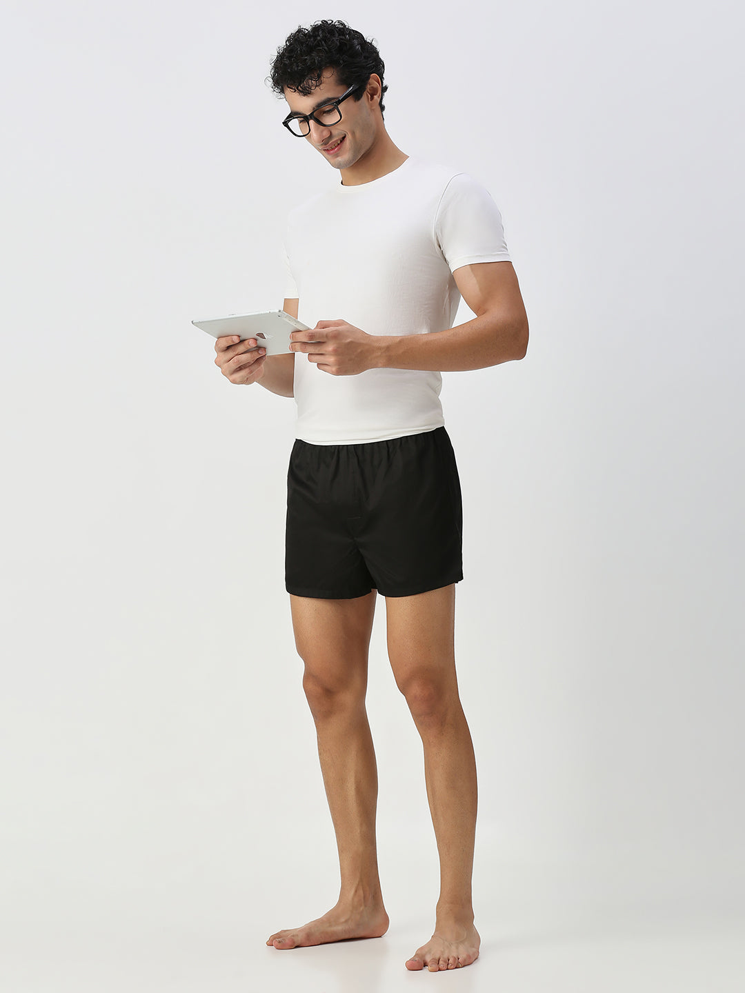 Solid Black & Olive Textured Boxers