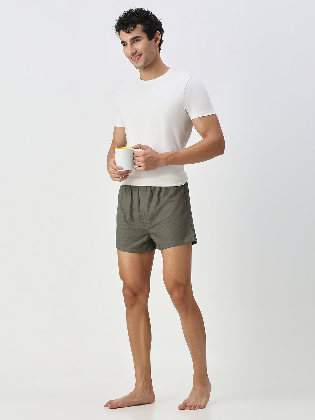 Solid Black & Olive Textured Boxers