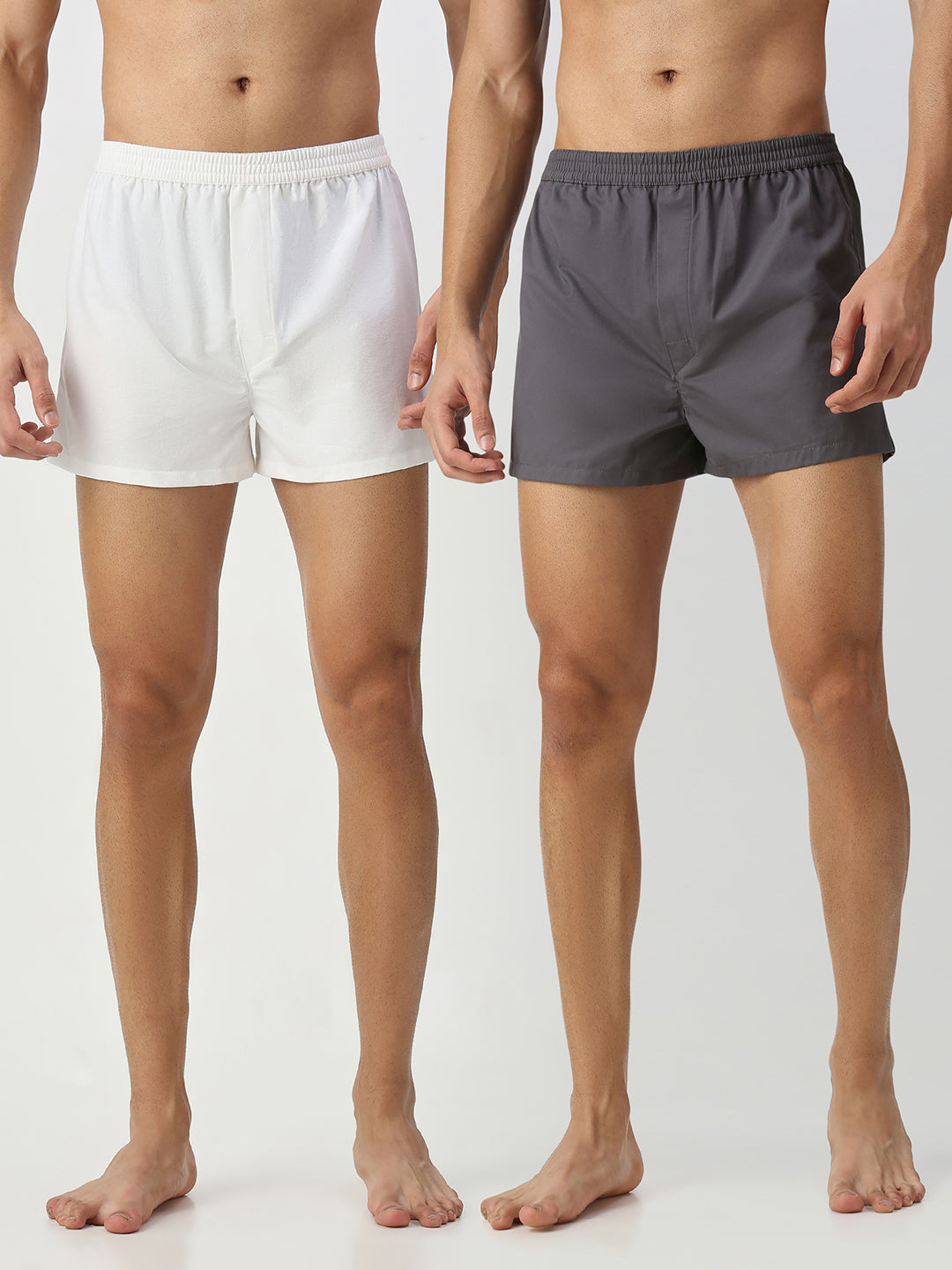 Solid White & Grey Boxers