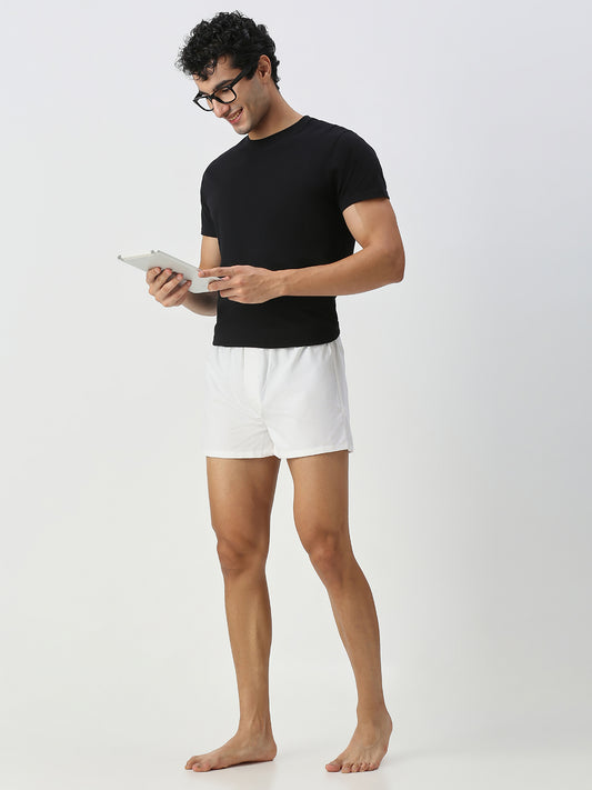Solid White & Grey Boxers
