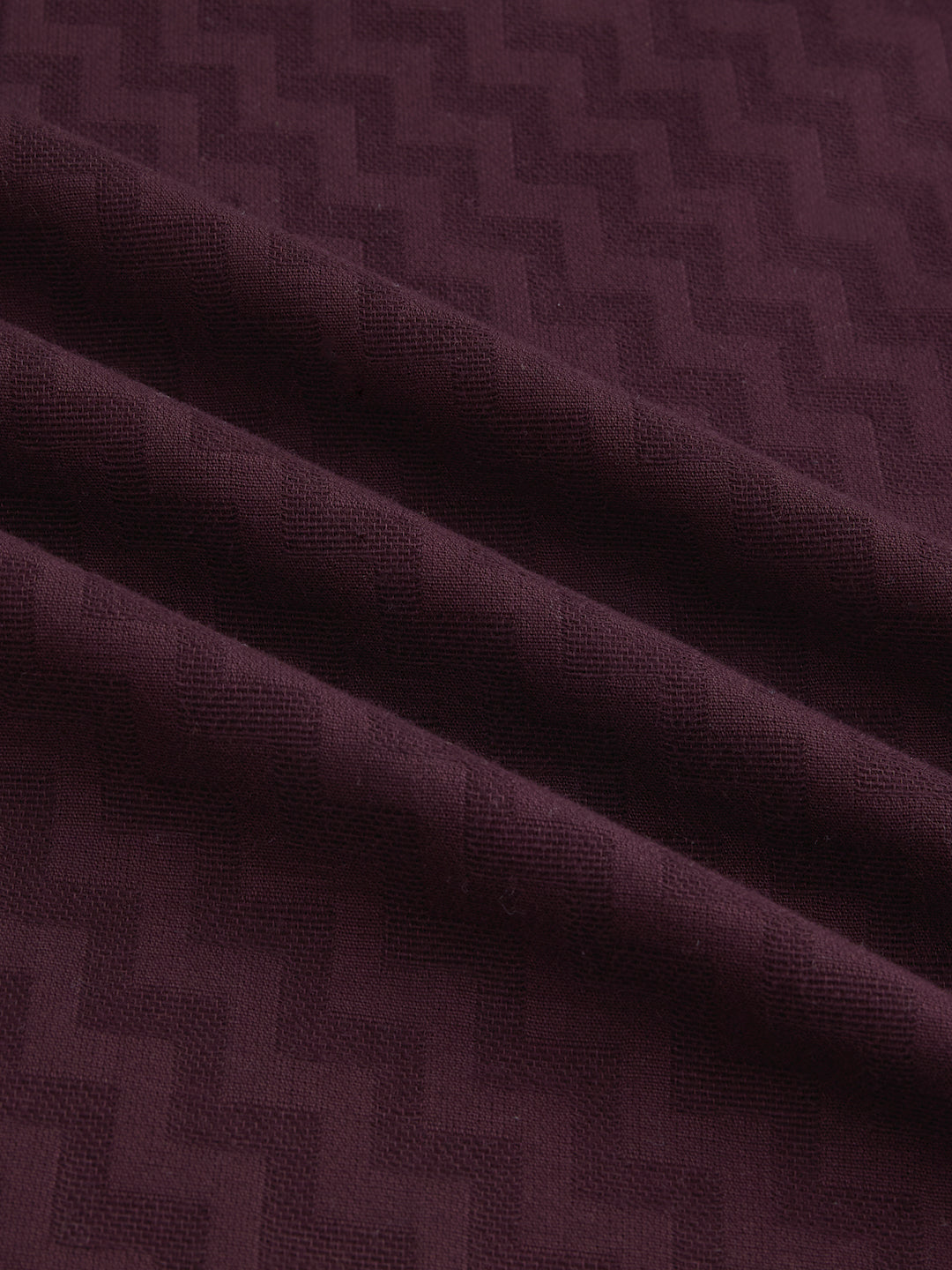 Elevated Bordeaux Wine Maze Textured Kurta
