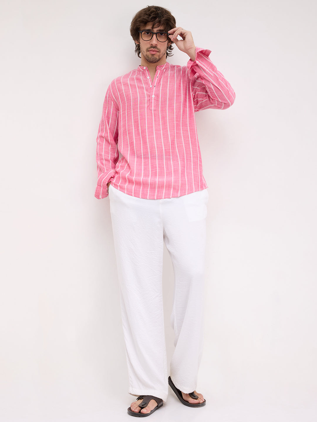 Romantic Rose Pink Striped Kurta