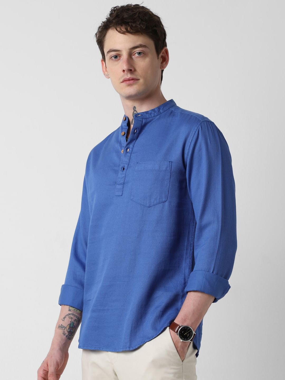 Solid Blue Kurta