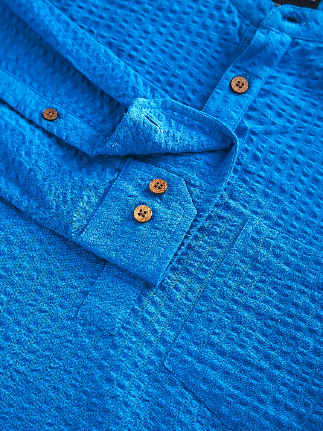 Modish Blue Seersucker Kurta