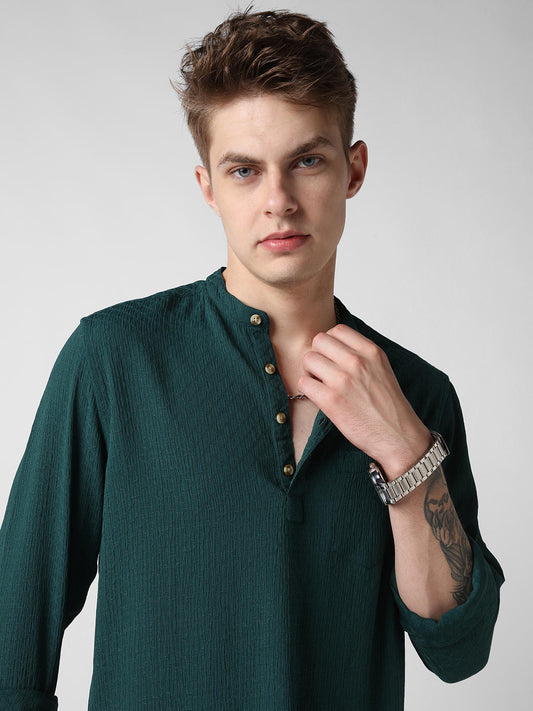 Exquisite Sacramento Green Textured Kurta