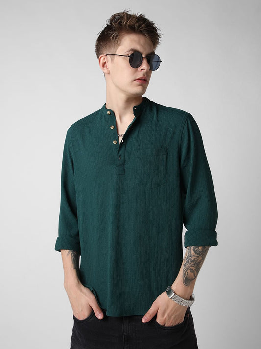 Exquisite Sacramento Green Textured Kurta