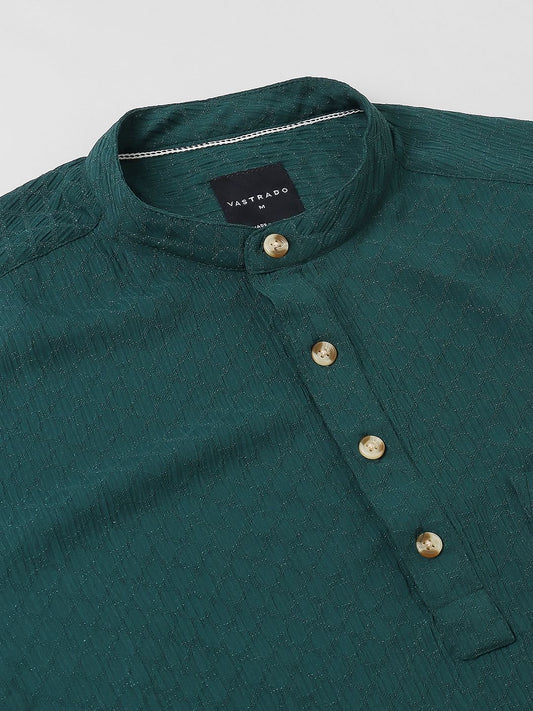 Exquisite Sacramento Green Textured Kurta