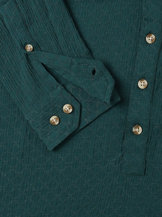 Exquisite Sacramento Green Textured Kurta