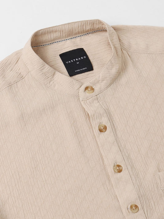 Almond Crepe Textured Kurta