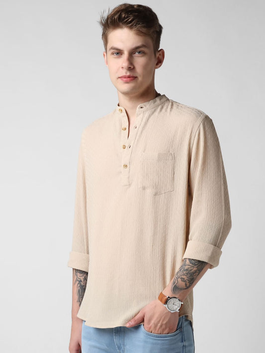 Almond Crepe Textured Kurta