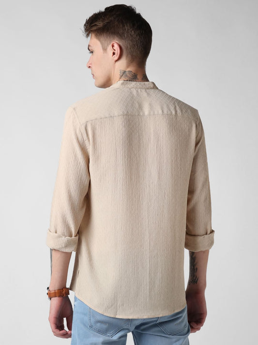Almond Crepe Textured Kurta