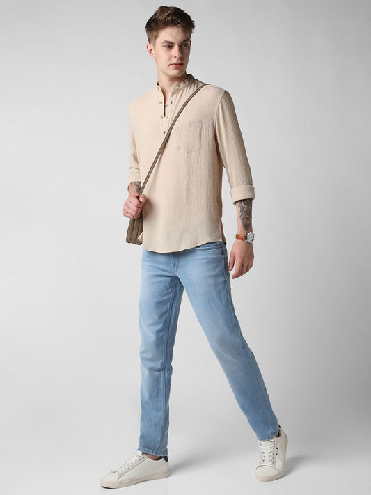 Almond Crepe Textured Kurta