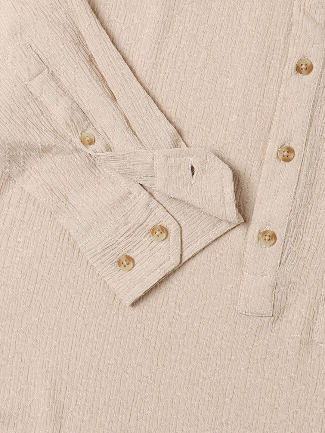 Almond Crepe Textured Kurta