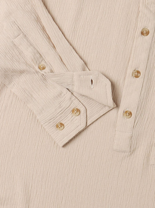 Almond Crepe Textured Kurta