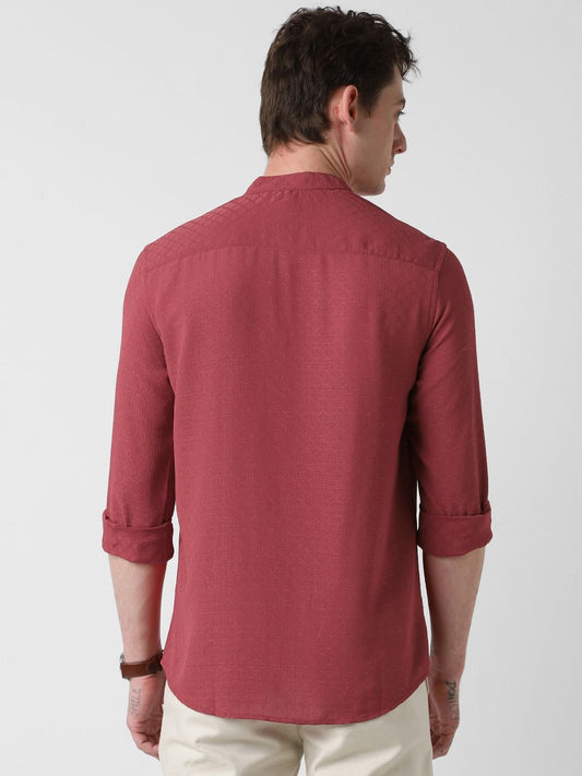 Exquisite Scarlet Red Textured Kurta