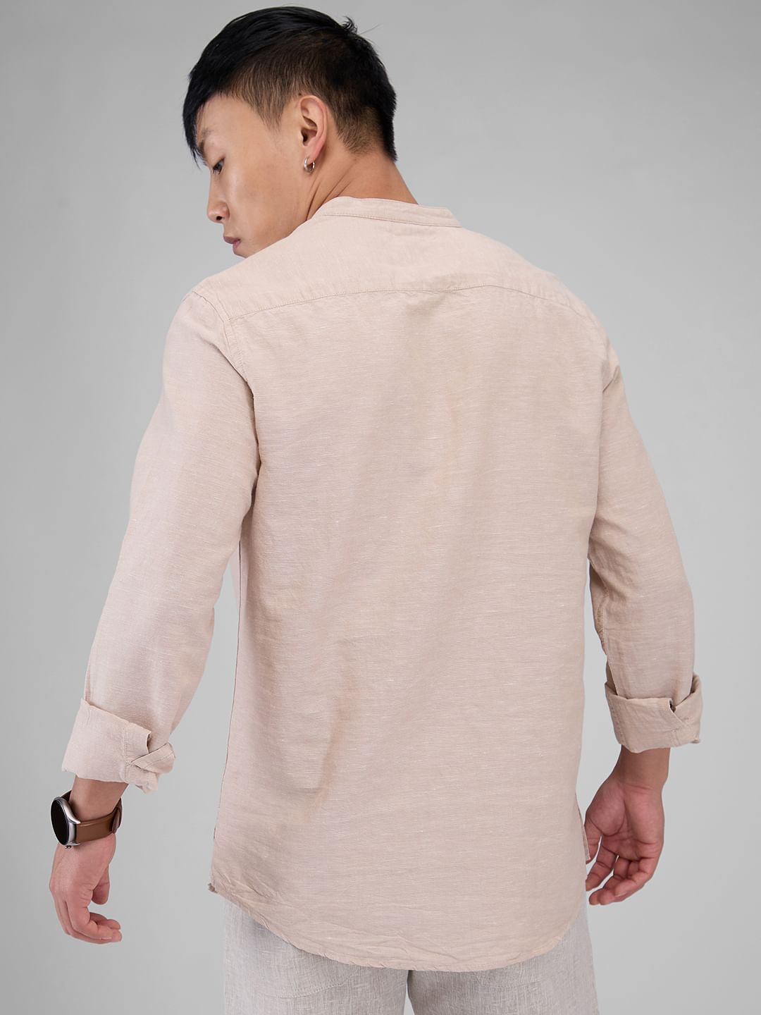 Beige Textured Kurta