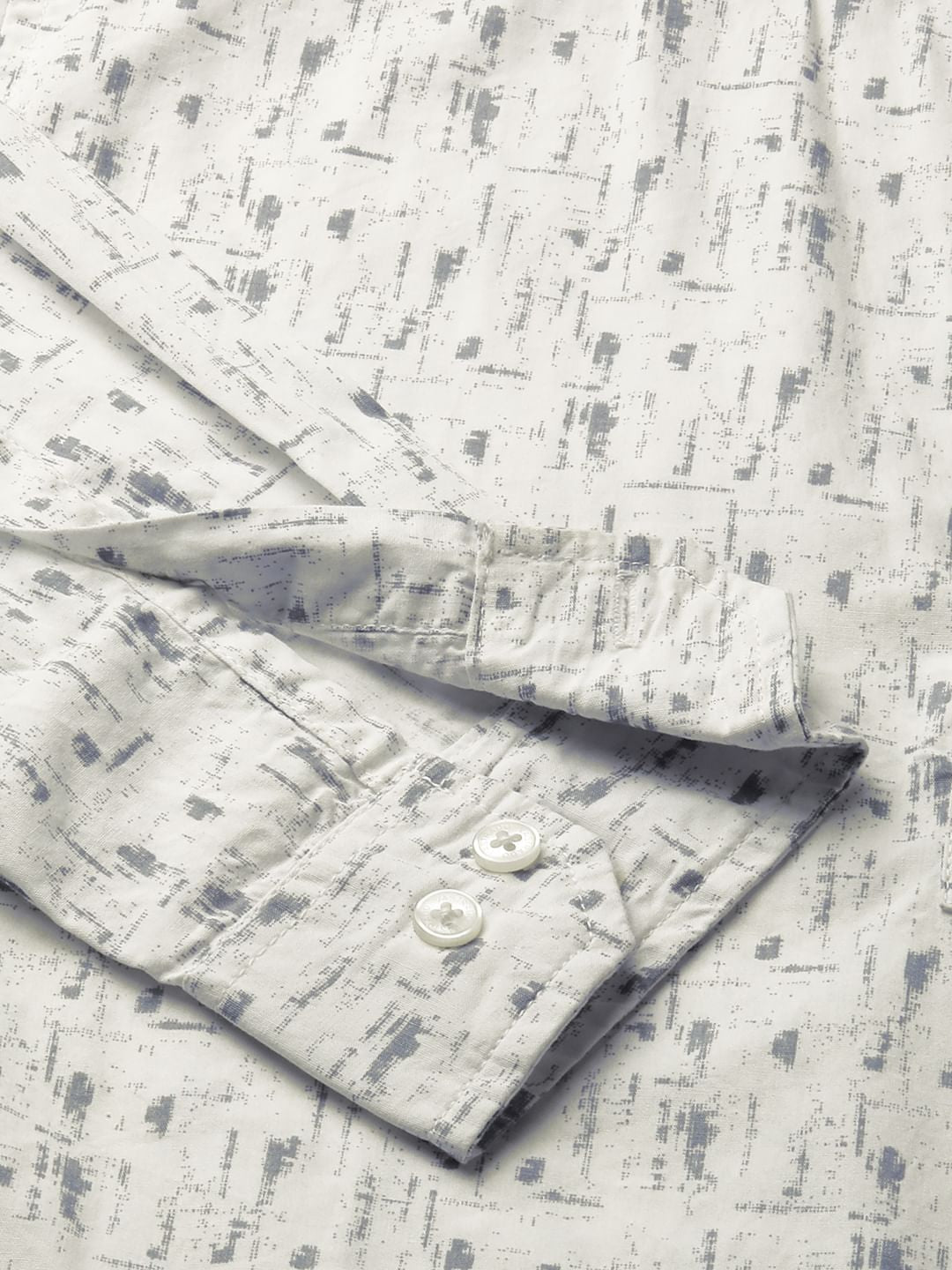 White Abstract Printed Kurta