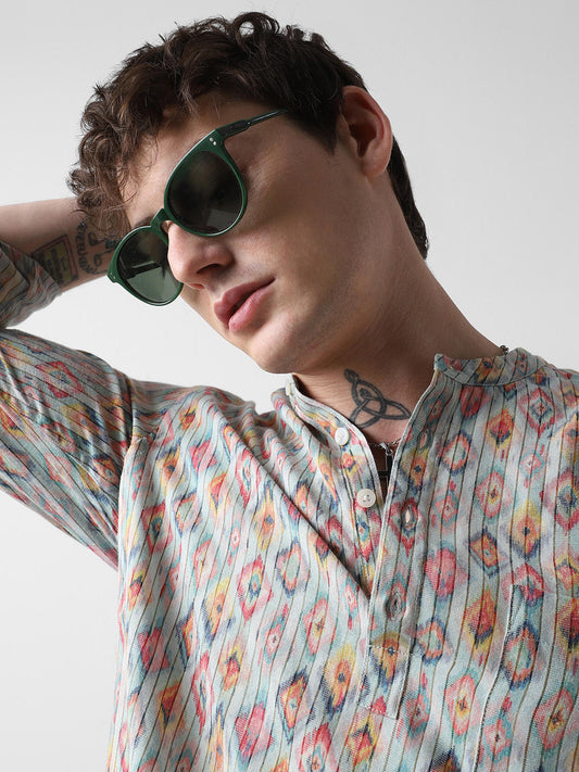 Jazzy Ikat Printed Kurta
