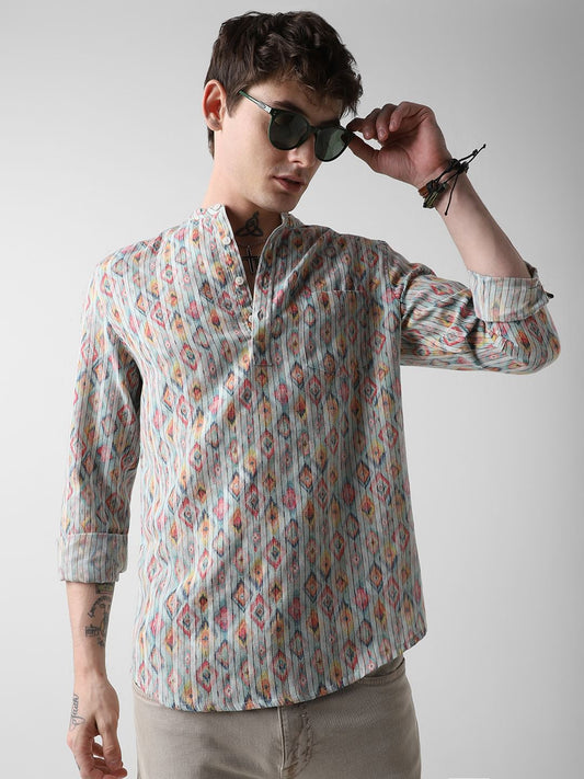 Jazzy Ikat Printed Kurta