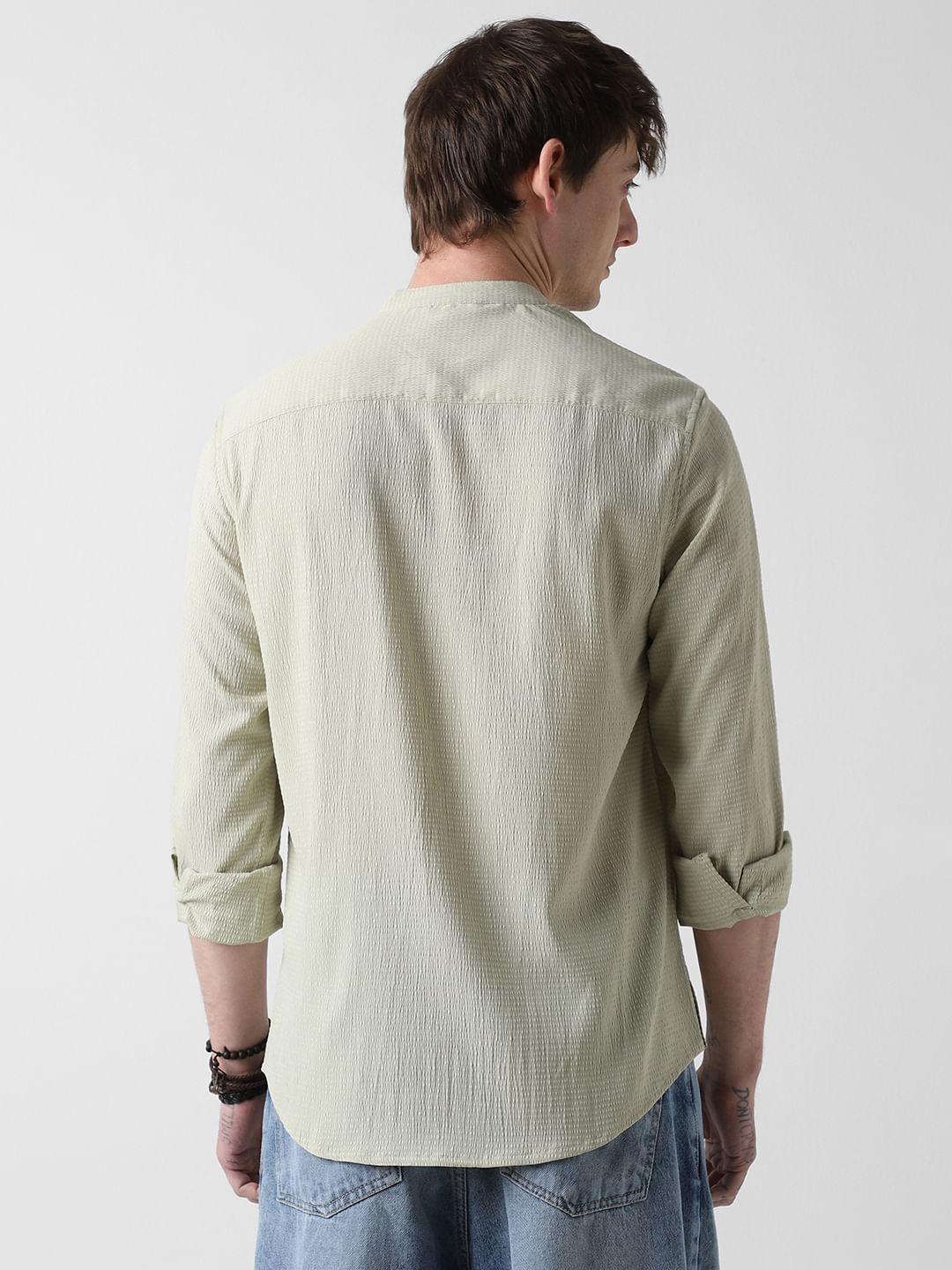 Spring Green Seersucker Kurta